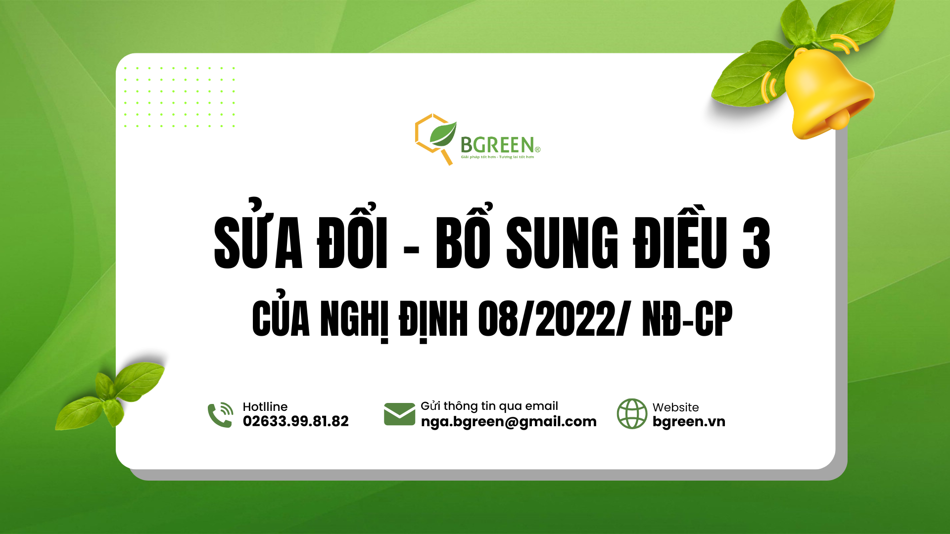 Sửa đổi, Bổ sung Điều 3 của Nghị Định số 08/2022/NĐ-CP