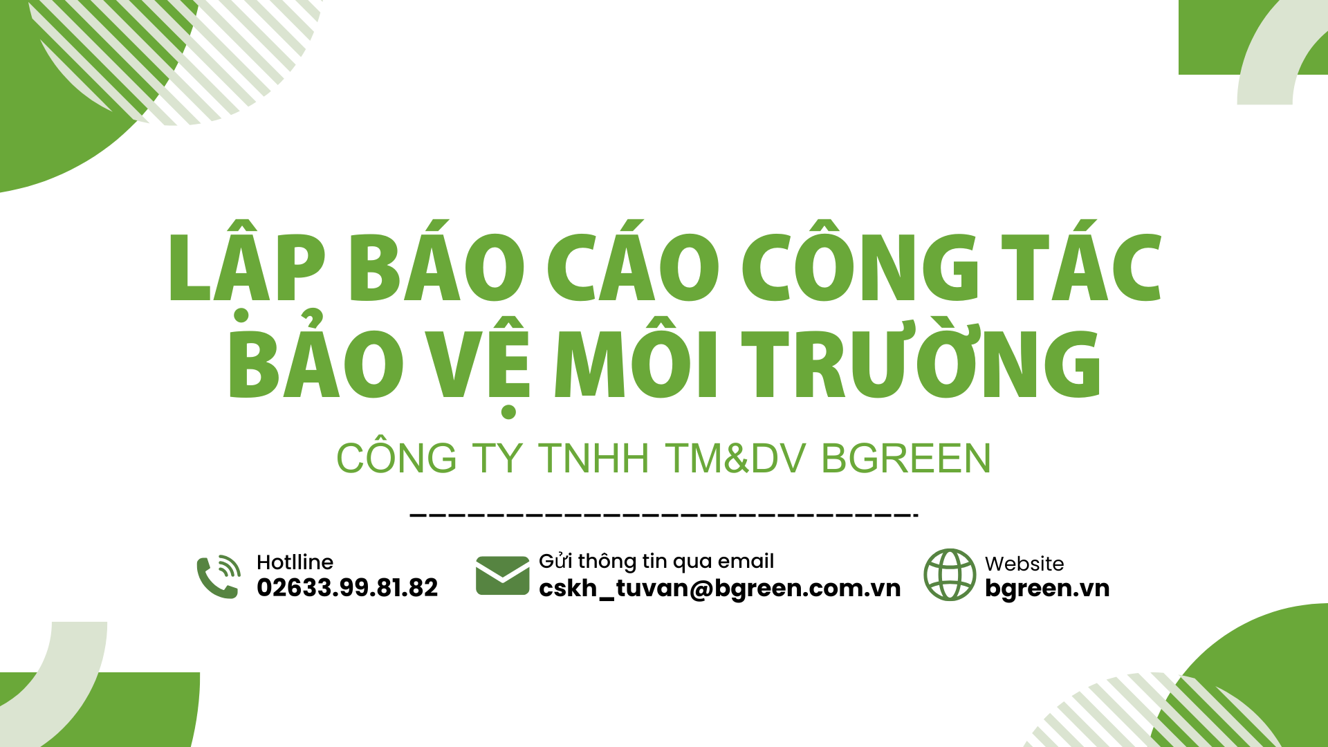 LẬP BÁO CÁO CÔNG TÁC BẢO VỆ MÔI TRƯỜNG